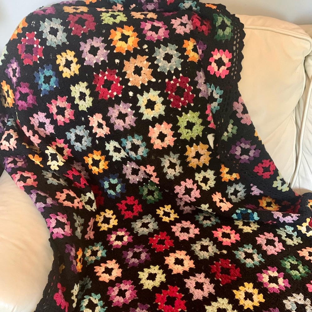 Vintage Granny Square Crochet Blanket